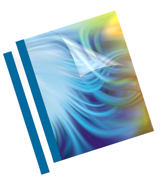 Fellowes Binding Covers Thermal A4 3mm 30 Sheets Leathergrain Back Blue