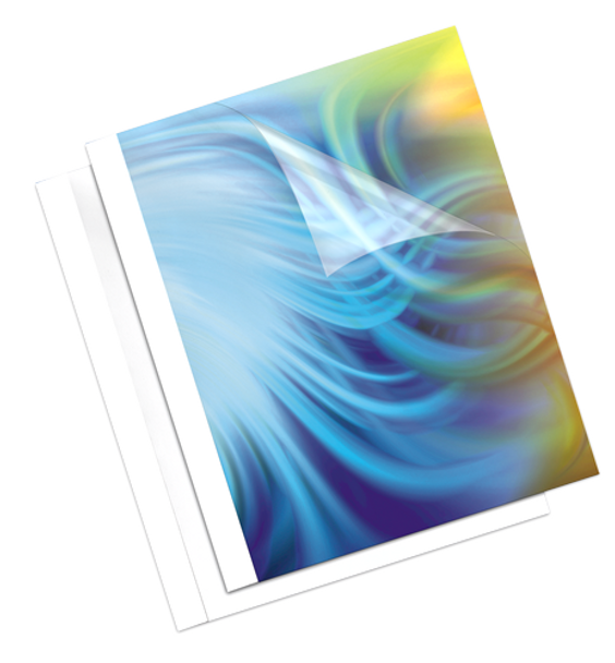 Binding Covers Thermal A4 20mm 200 Sheets Gloss Back White 50 Pack Fellowes