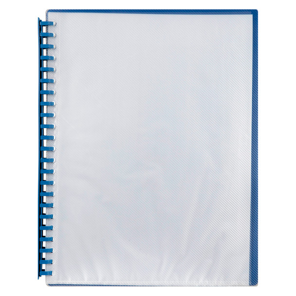 Marbig Refillable Display Book 20 Pocket A4 Clear Blue