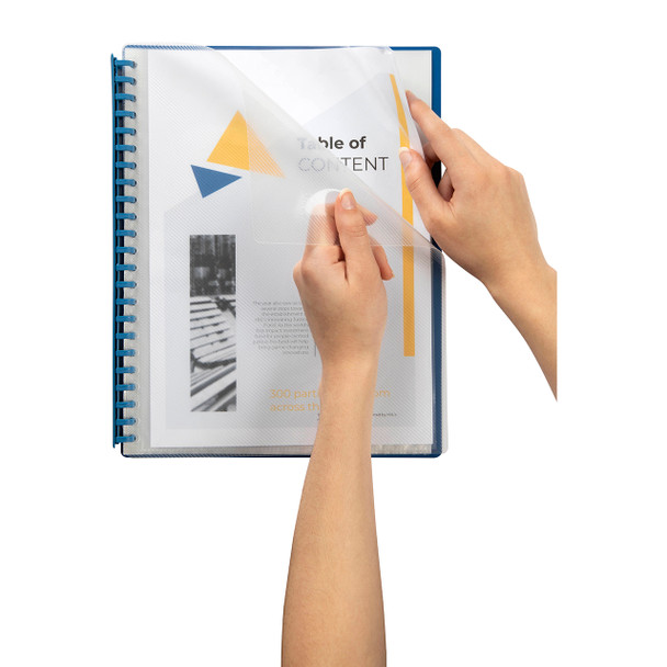 Marbig Display Book 20 Pocket Refillable A4 Clear Blue