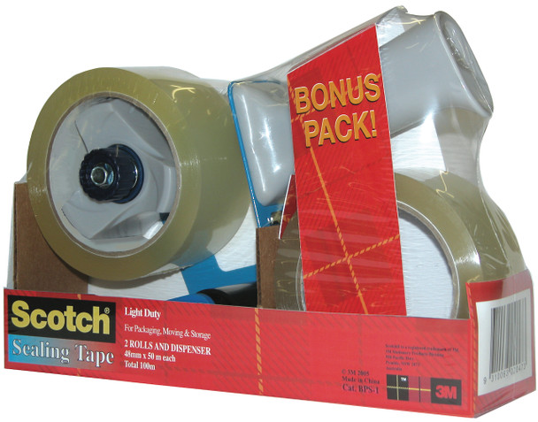 Scotch BPS-1 Dispenser and Sealing Tape 2 Rolls 48mm x 50m Clear