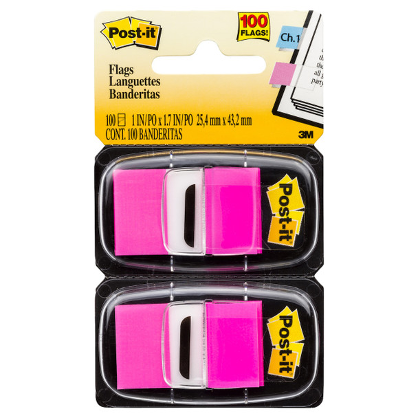 Post-it 70071205952 Flags Twin Pack 680-BP2 25x43mm Bright Pink - 100/Pack | Its A Mega Thing