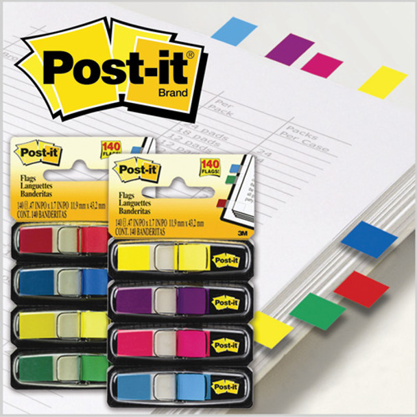 Post-it 70071351335 Flags 683-4 12x45mm Assorted Primary Colours | MegaX