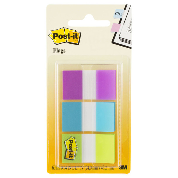 Post-it Flags Purple Blue Green 25 x 43mm 680-PBG