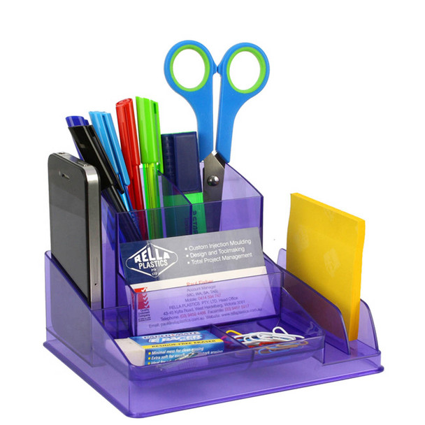 Italplast Desk Organiser Tinted Purple