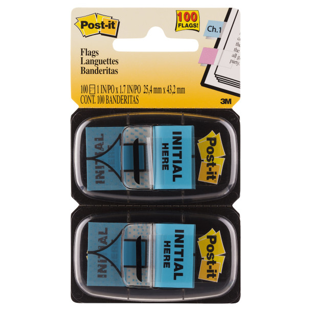 Post-it Initial Here Flags Blue 25 x 43mm Pack of 100 680-IH2