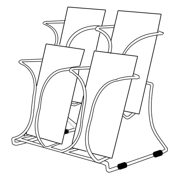Deflecto 4 Pocket 2 Tier Chrome Multi-Pocket Brochure Holder DL