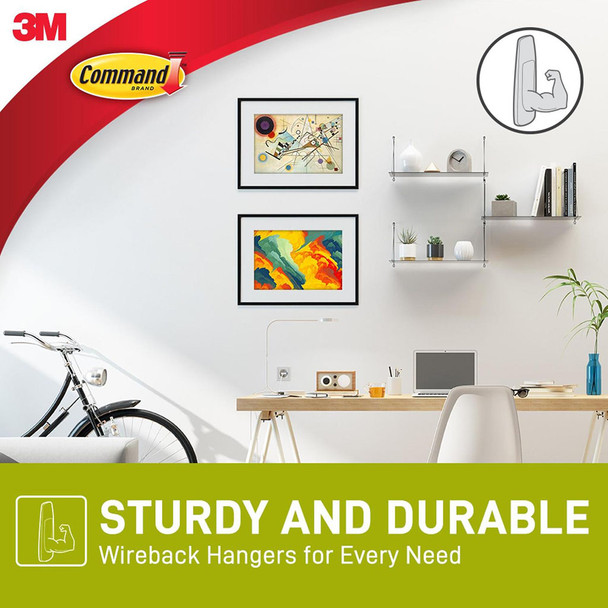Command Wire-Back Picture Hanger White (2.2kg)