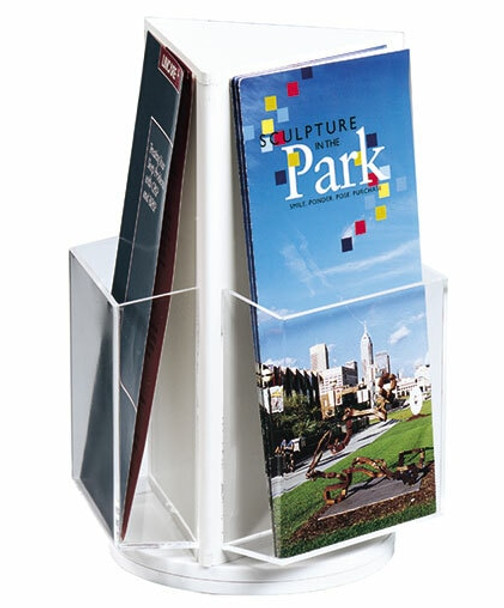 Deflecto Rotating Countertop Brochure Holder DL White