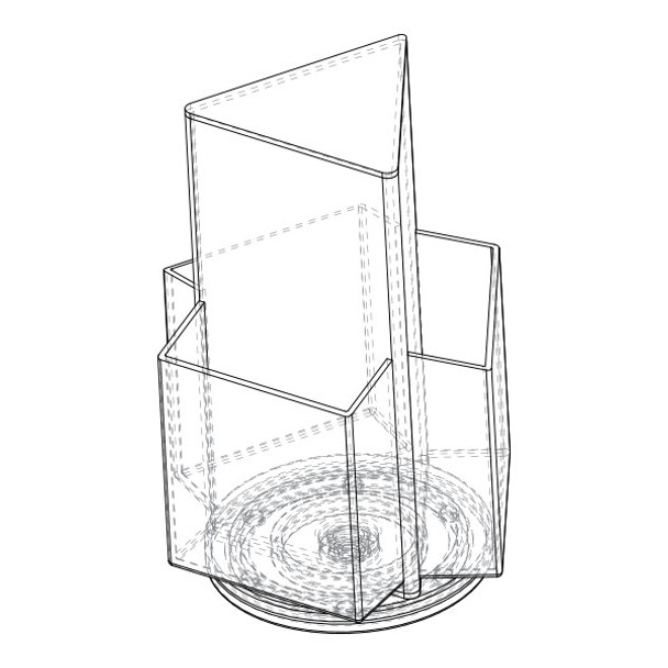 Deflecto Rotating Countertop Brochure Holder DL Black