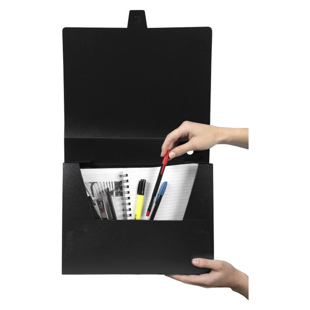 Marbig Box File Polypropylene A4 with Button 60mm Black