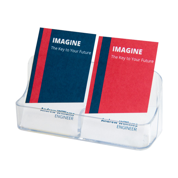 Deflecto 70401 Business Card Holder - 2 Pocket Portrait | It's A Mega Thing