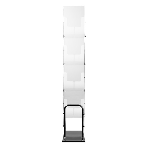 Deflecto Portable Chrome and Acrylic Concertina Display Stand A4