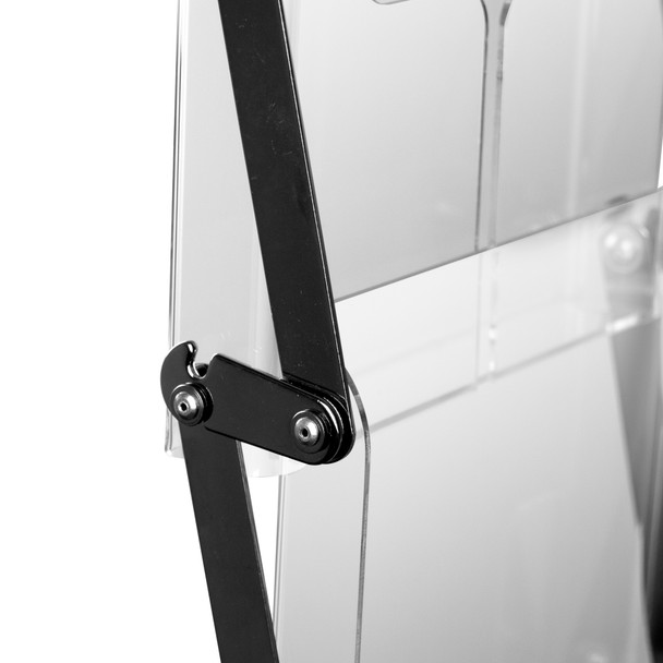Deflecto Portable Chrome and Acrylic Concertina Display Stand A4
