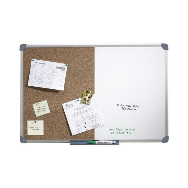 Quartet #Qtcc1209R Penrite Aluminium Frame Combo Cork/Melamine 1200 X 900Mm - porcelain aluminium whiteboard, quartet corkboard, quartet aluminium corkboard | It's A Mega Thing