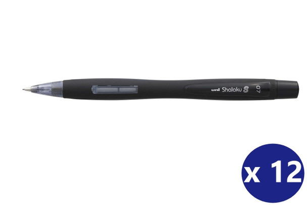 Uni Shalaku 'S' (M7-228) Mechanical Pencil 0.7mm Black Barrel - Box of 12 Uniball Rollerball Pen, Uni Ball Pens | It's A Mega Thing