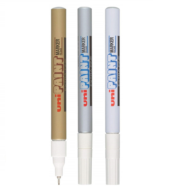 Uni Paint (PX-203) Permanent Marker Ultra Fine 0.8mm Gold - Box of 12 - Uni-ball Bundle, Uniball Permanent Markers, Uniball Australia | It's A Mega Thing