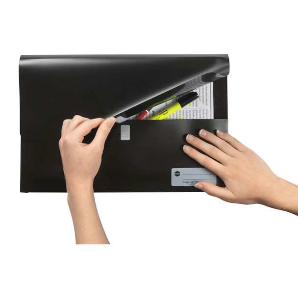 Marbig Foolscap Polypick Document Wallet Black
