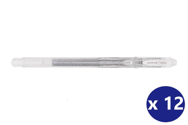 Uni-Ball Signo Sparkling (UM-120SP) Gel Ink Rollerball Pen 1.0mm Silver - Box of 12 - Uni Ball Pens, Uniball Markers, Uni-Ball Markers, uni ball, uniball, uni posca | It's A Mega Thing