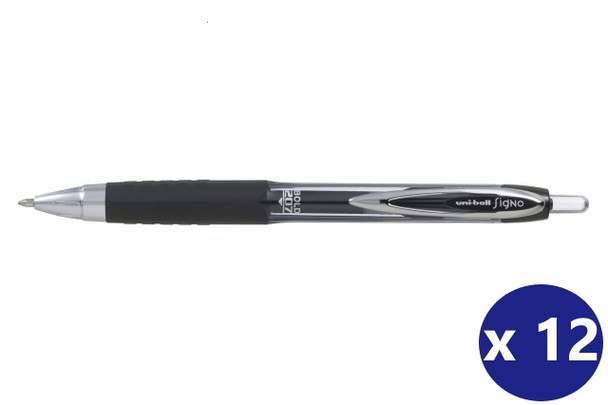 Uni-Ball Signo 207 (UMN-207B) Gel Ink Rollerball Pen Retractable 1.0mm Broad Black - Box of 12 - Uniball Markers, Uni-Ball Markers, uni ball, uniball, uni posca, markers bundle | It's A Mega Thing