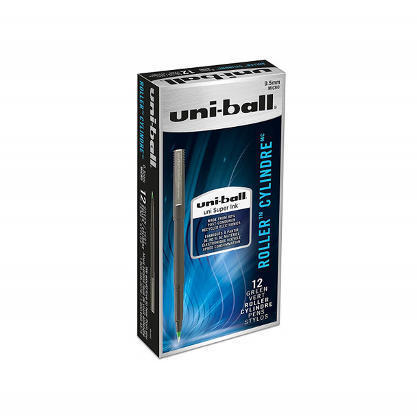 Uni-Ball Micro (UB-120) Liquid Ink Rollerball Pen 0.5mm Green - Box of 12 - Uni Ball Pens, Uniball Markers, Uni-Ball Markers, posca pens, posca markers | It's A Mega Thing