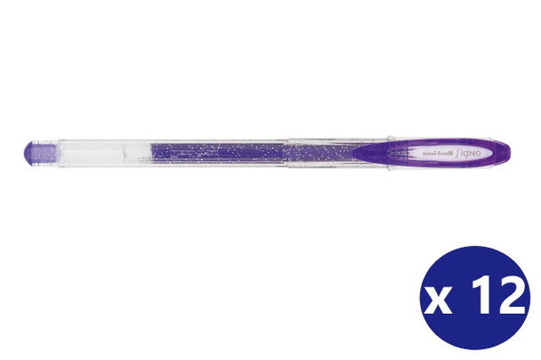 Uni-Ball Signo Sparkling (UM-120SP) Gel Ink Rollerball Pen 1.0mm Violet - Box of 12 - , Uni Ball Pens, Uniball Markers, Uni-Ball Markers, posca pens, posca markers, posca chalk markers | It's A Mega Thing