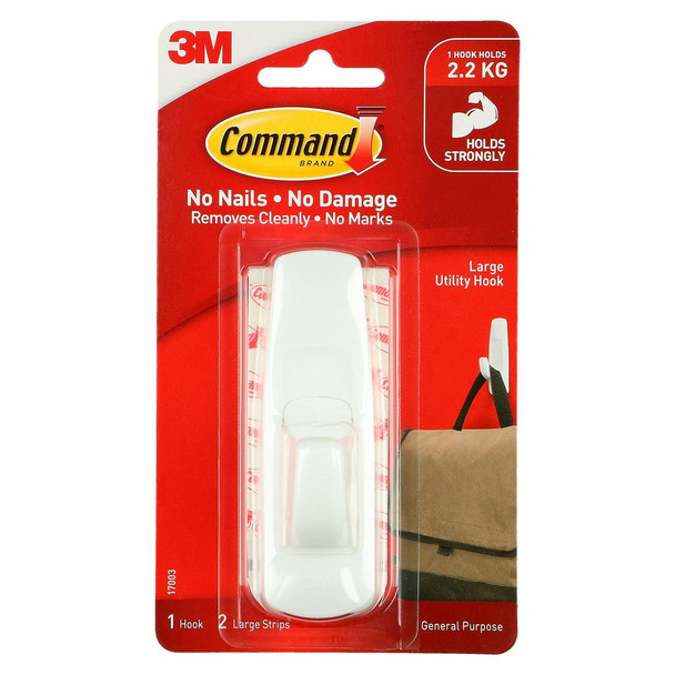 COMMAND 17003 LARGE HOOK (UP TO 2.2KG) WHITE