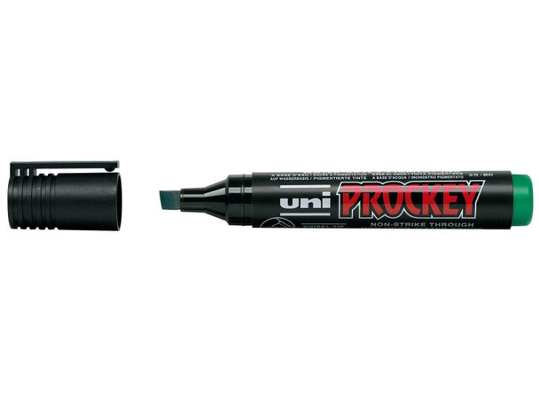 Uni Prockey (PM-126) Permanent Marker Chisel Tip 5.7mm Green - Box of 12 uniball, uni posca, markers bundle | It's A Mega Thing