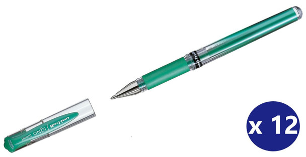 Uni-Ball Signo Broad (UM-153M) Gel Ink Rollerball Pen 1.0mm Metallic Green - Box of 12 - Uni Ball Pens, Uniball Markers, Uni-Ball Markers, posca pens, posca markers | It's A Mega Thing
