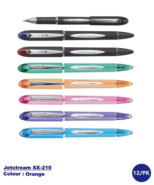 Uni-Ball (SX-210) Jetstream Rollerball Pen 1.0mm Orange - Box of 12 - posca pens stockists, posca paint pens, uni ball paint markers, posca bundle, posca paint markers | It's A Mega Thing