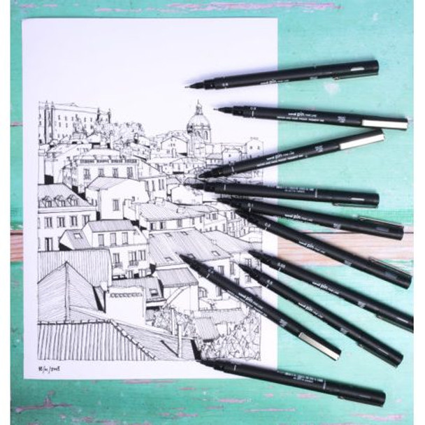 Uni Pin (PIN-200) Fineliner 0.2mm Drawing Pen Black - Box of 12 - posca paint pens, uni ball paint markers, posca bundle, posca paint markers | It's A Mega Thing