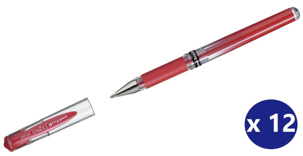 Uni-Ball Signo Broad (UM-153M) Gel Ink Rollerball Pen 1.0mm Metallic Red - Box of 12 - Uni Ball Pens, Uniball Markers, Uni-Ball Markers, posca pens, posca markers | It's A Mega Thing