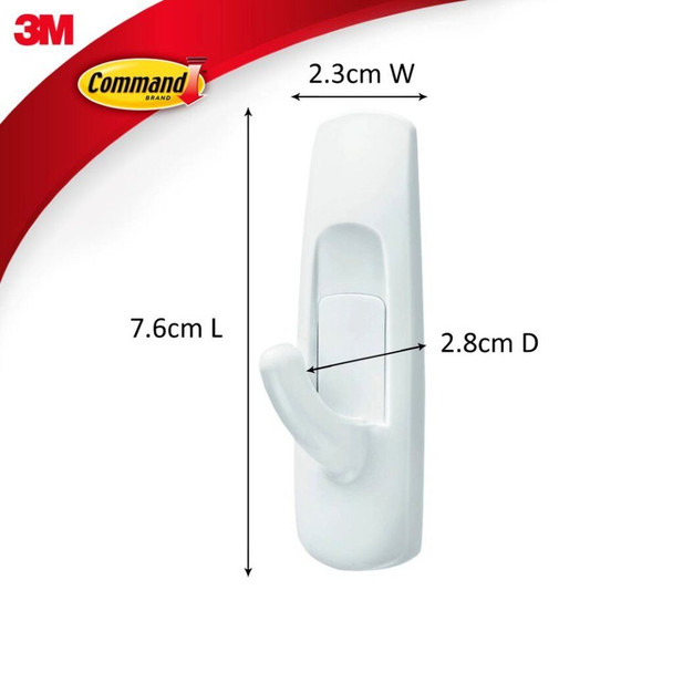 Command Hooks Medium White 2 Pack (1.3kg)