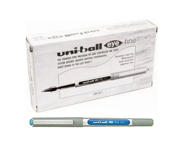 Uni-Ball Eye (UB-157) Liquid Ink Rollerball Pen Fine 0.7mm Light Blue - Box of 12 - Uni Ball Pens, Uniball Markers, Uni-Ball Markers, posca pens, posca markers | It's A Mega Thing