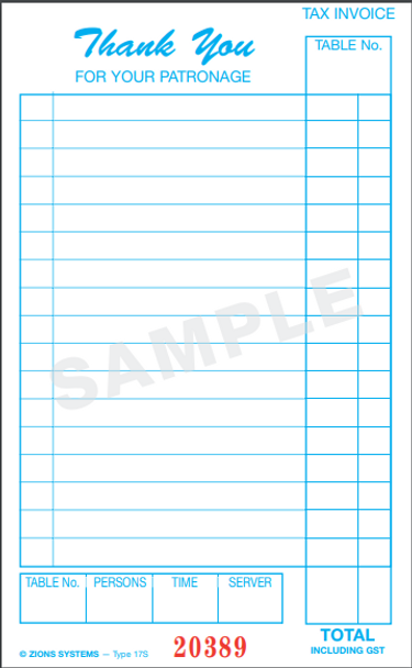 Zions Cafe Docket Book