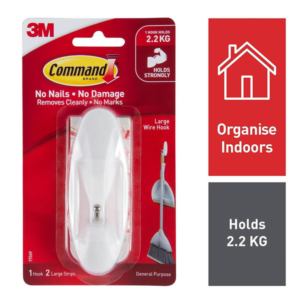 Command Wire Hook Large White (2.2kg)
