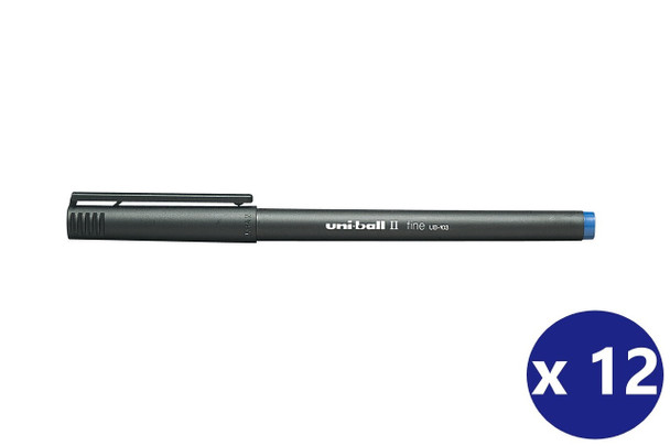 Uni-Ball II (UB-103) Liquid Ink Rollerball Pen Fine 0.7mm Blue - Box of 12 - posca chalk markers, posca marker pen, uni ball, uniball, uni posca, markers bundle | It's A Mega Thing