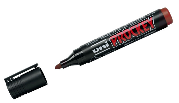 Uni Prockey (PM-122) Permanent Marker Bullet Tip 1.8mm Red - Box of 12 - posca chalk markers, posca marker pen, uni ball, uniball, uni posca | It's A Mega Thing