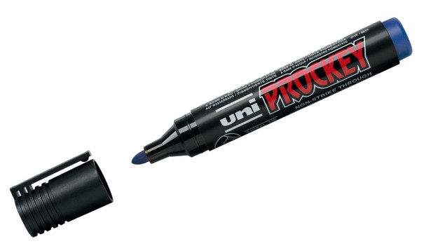 Uni Prockey (PM-122) Permanent Marker Bullet Tip 1.8mm Blue - Box of 12 posca paint pens, uni ball paint markers, posca bundle | It's A Mega Thing