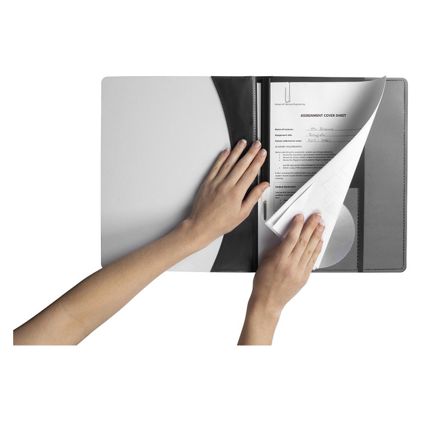 Marbig Flat File Premier A4 Black with Insert Cover