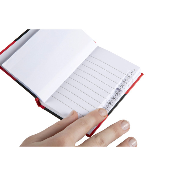 Cumberland 100 Leaf Indexed 43128 Black & Red Notebook Gloss Cover A7 | Mega Office Supplies