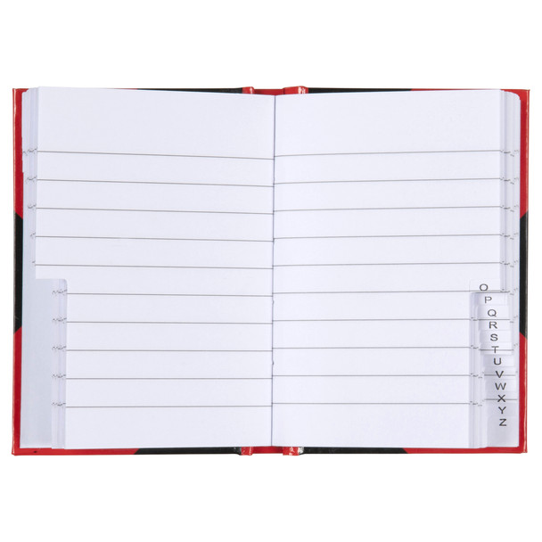 Cumberland Black & Red Notebook Gloss Cover A7 100 Leaf Indexed 43128 | Mega Office Supplies
