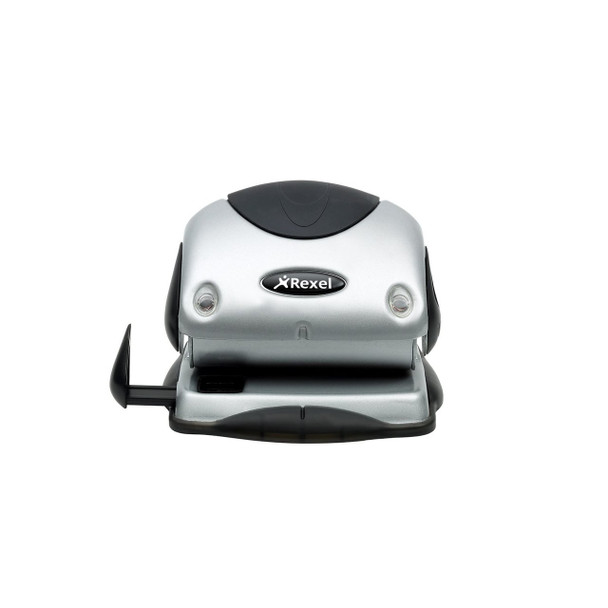 Rexel P215 2 Hole Punch 15 Sheet Silver Black