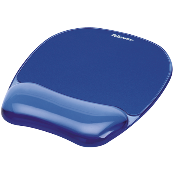 Fellowes Mouse Pad and Wrist Rest Gel Crystals Blue