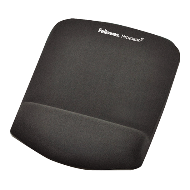 Fellowes Mouse Pad and Wrist Rest Plush Touch Lycra Graphite
