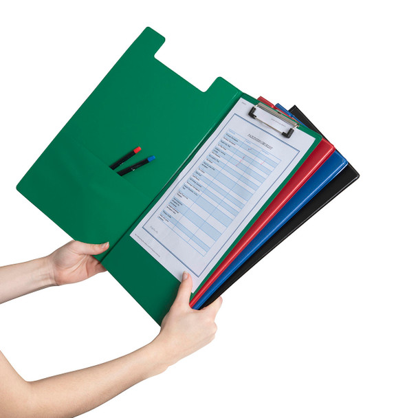 Marbig Foolscap Clipfolder Polypropylene Assorted Pack of 12