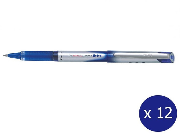 Pilot V-Ball Grip Rollerball Pen 0.7mm Blue Box of 12