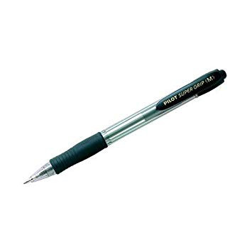 Pilot Black Super Grip Retractable Ballpoint Pen Medium Box of 12