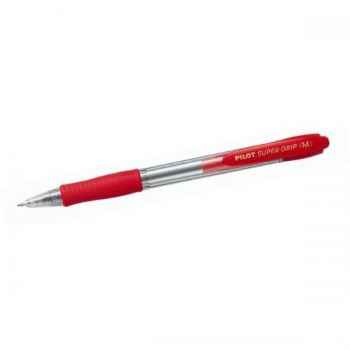 Pilot Red Super Grip Retractable Ballpoint Pen Medium Box of 12