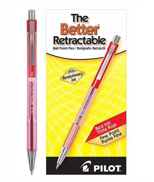 Pilot Retractable Ballpoint Pen Fine 0.7mm Red Box of 12